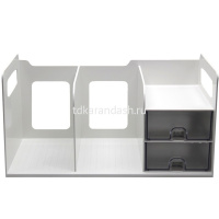 Лоток вертикальный "Sysmax" 3-х секционный, с выдвижными ящиками, белый 42300/280141 от магазина "Карандаш"