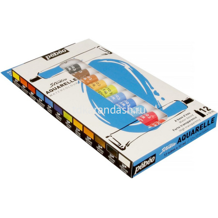 Краски акварельные 12 цветов "Studio Aquarelle" 12мл в тубе картонная упаковка 668900 от магазина "Карандаш"