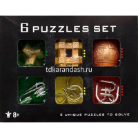 Набор головоломок 6в1 металл/дерево 23х18см E566 от магазина "Карандаш"