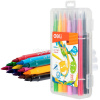 Фломастеры-кисть 12 цветов "Color Emotion" смываемые, пластиковый пенал EC10304 от магазина "Карандаш"