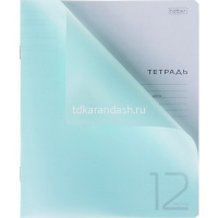Тетрадь А5 12л косая линия "Бирюзовая" на скобе, пластиковая обложка 12Т5В6/086561 от магазина "Карандаш"
