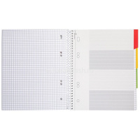 Тетрадь А5 120л клетка "Floral" на спирали 3цветных разделителя перфорация Soft-touch 094225 от магазина "Карандаш"