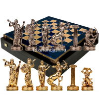 Шахматный набор "Битва Титанов" 36х36см дерево/металл (фигуры золото/серебро) MP-S-18-36-BLU от магазина "Карандаш"