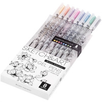 Набор гелевых ручек 8цв 0,8мм "Sketch&Art. Uni Write. Metallic" чернила металлик, корпус Soft Touch от магазина "Карандаш"