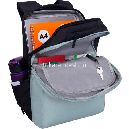 Рюкзак 28х40х16см, 760гр, 2 отделения, 4 кармана, мятный с обвесом RD-644-1/4 от магазина "Карандаш"