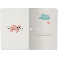 Тетрадь А5 40л клетка "Ленивец" прошитый блок матовая ламинация 7-40-001/121 от магазина "Карандаш"