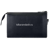 Клатч 220х135х45мм черный, натуральная кожа KH.6.CD. от магазина "Карандаш"