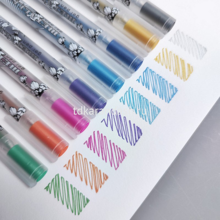 Набор гелевых ручек 8цв 0,8мм "Sketch&Art. Uni Write. Metallic" чернила металлик, корпус Soft Touch от магазина "Карандаш"