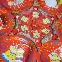 Набор карнав.язычков "Торт яркий" 6шт F 6046330 от магазина "Карандаш"