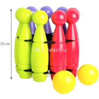 Игра "Боулинг. Дружная семья" пластик 25х25см (9 кеглей, 2 шара) 9334/РС от магазина "Карандаш"