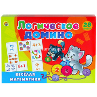 Домино "Веселая математика" пластик (28 деталей 7х3,5см) ИД-5429 от магазина "Карандаш"
