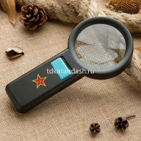 Лупа D=80мм увеличение 6, с подсветкой, в картонной коробке 11117-24 от магазина "Карандаш"