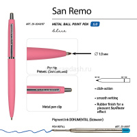 Ручка шариковая "San Remo" 1,0мм синяя, автомат, коралловый корпус, металл 20-0249/07 от магазина "Карандаш"