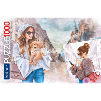 Пазлы 1000 эл. "Premium. Девушка с собачкой" 68х48см 1000ПЗ2_23826/071481 от магазина "Карандаш"