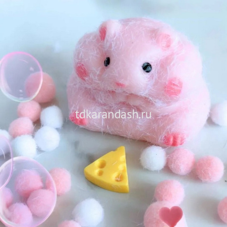 Игрушка-антистресс сквиш "Хомяк" 7см с помпонами, 4 цвета 11025-24 от магазина "Карандаш"