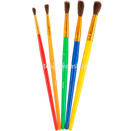 Набор кистей пони 5шт. круглые (№ 2,3,5,6,8) "Играй" LPSB-03 от магазина "Карандаш"