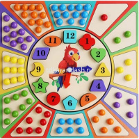 Игра логическая "Часы. Подбери цвета" 31х31см 100 предметов, дерево XJ4111 от магазина "Карандаш"