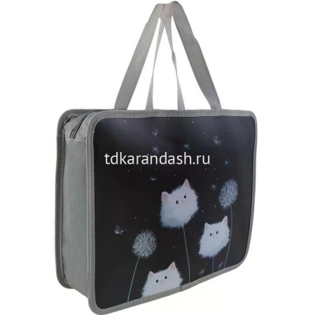 Папка с ручками 26х33х10см "First Котята одуванчики" пластик 0,48мм 260347 от магазина "Карандаш"