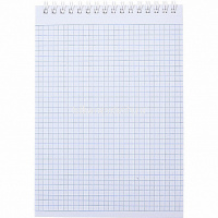 Блокнот А5 80л клетка на спирали, бумвинил металлик мята 80Б5бвВ1гр от магазина "Карандаш"