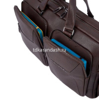 Сумка для ноутбука "Rhino" 30х44х11см, 2 отделения, темно-коричневая, натуральная кожа CA6245W118/TM от магазина "Карандаш"