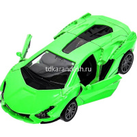Машина "Lamborghini sian" салатовая, инерционная, металл 10см, двери (открывающиеся двери) от магазина "Карандаш"