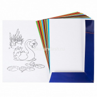 Набор картона цветного А4 18л 9цв+8цв.бумаги "ДоброГусь" мелованный односторонний 079826 от магазина "Карандаш"