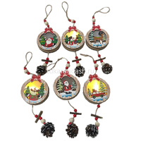 Украшение подвесное Шар 30х10см светящееся, дерево 6 видов LG-036 от магазина "Карандаш"