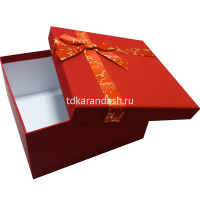 Коробка подарочная с бантом "Красная" 15,5х15,5х6,5см, квадратная, картон 11486-24 от магазина "Карандаш"