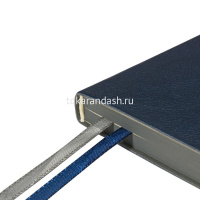 Ежедневник недатированный А5 "Boston" 272стр., темно-синий, серый срез, искусственная кожа 3-228/17 от магазина "Карандаш"