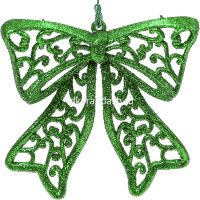 Набор ёлочных украшений 3шт "Бантик" 9,5см 6 цветов пластик Y3769-16 от магазина "Карандаш"