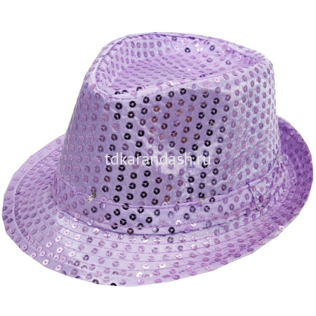 Шляпа блестящая с пайетками, мигающая, сиреневая Y1813-14