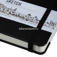 Скетчбук 20х20см 80л 140г/м2 черный, на резинке, твердая обложка "Sketchmarker" 2314006SM от магазина "Карандаш"