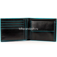 Кошелек "Blue Square" 12,5х9,5х2,5см 1 отделение, черный, натуральная кожа PU1240B2/N от магазина "Карандаш"