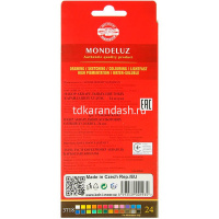 Карандаши акварельные 24 цвета "Mondeluz" шестигранные дерево, картон 3718 от магазина "Карандаш"