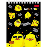 Блокнот А6 40л "Утиные истории" клетка, на спирали УФ-лак 6 дизайнов 080471 от магазина "Карандаш"