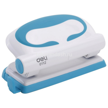 Дырокол 10л 2-отв, d-6мм, с линейкой, пластик, голубой E0112 от магазина "Карандаш"