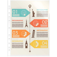 Набор перфофайлов "Премиум" А4+ 30мкм глянцевый 25шт/уп 013BB от магазина "Карандаш"