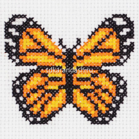 Набор для вышивания "Маленькая бабочка" 9,5х9см (канва, нитки, игла, схема) 8-430