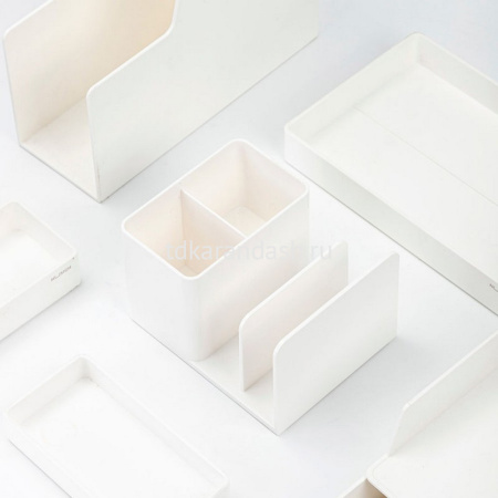 Подставка-органайзер "Nusign" 12х15,5х9,5см 4 отделения, пластик, белая ENS950WHITE от магазина "Карандаш"