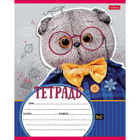 Тетрадь А5 12л клетка "Кот Басик" на скобе 5 дизайнов 12Т5В1/068812 от магазина "Карандаш"