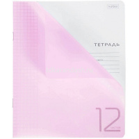 Тетрадь А5 12л клетка "Розовая" на скобе, пластиковая обложка 12Т5В1/083403 от магазина "Карандаш"