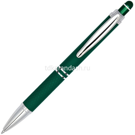 Ручка РШ "Alt" зеленый, алюминий, хром, покрытие софт-тач, стилус 201015.040