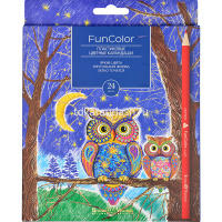 Карандаши 24 цвета "FunColor" трехгранные пластиковые, картон, 4 вида 30-0062 от магазина "Карандаш"