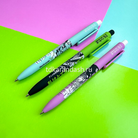 Ручка шариковая "FunClick. Manga Anime. City" 0,7мм синяя, автомат, корпус Soft Touch 3 вида 20-0297 от магазина "Карандаш"