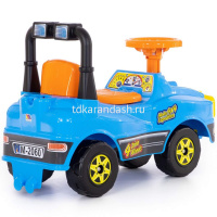 Каталка-автомобиль "Джип №2" 61х29,5х42,5см, голубой, пластик 62871/62819 от магазина "Карандаш"