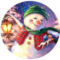 Магнит "Дед Мороз/Снеговик" 4см стекло 6 видов Y3670-16 от магазина "Карандаш"