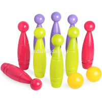 Игра "Боулинг. Дружная семья" пластик 25х25см (9 кеглей, 2 шара) 9334/РС от магазина "Карандаш"