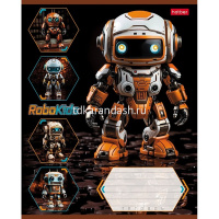 Тетрадь А5 18л клетка "Робо" на скобе 5 дизайнов 18Т5В1/084624 от магазина "Карандаш"