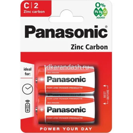 Батарейка R14 Panasonic Zinc Carbon BL-2 1шт