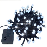 Эл/гирлянда 100 белых диодов длина 9м, 8 режимов, шнур зеленый 2021-11 от магазина "Карандаш"